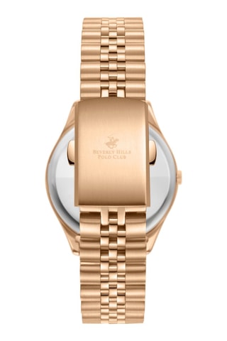 Montre à quartz en alliage et diamant - Doré rose et argenté