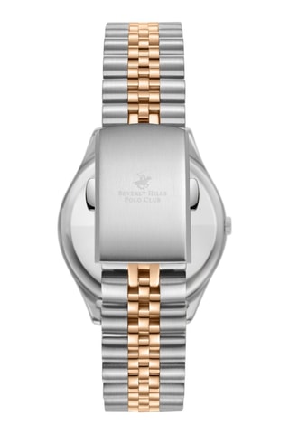 Montre à quartz en alliage et diamant - Argenté et doré rose