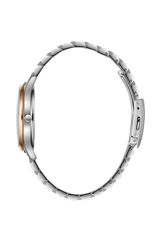 Montre à quartz en alliage et diamant - Argenté et doré rose