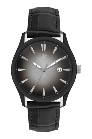 Montre à quartz en acier et céramique - Noir