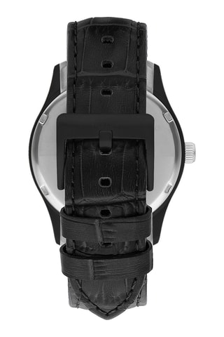 Montre à quartz en acier et céramique - Noir