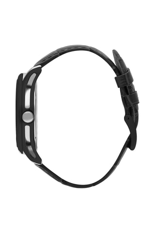 Montre à quartz en acier et céramique - Noir