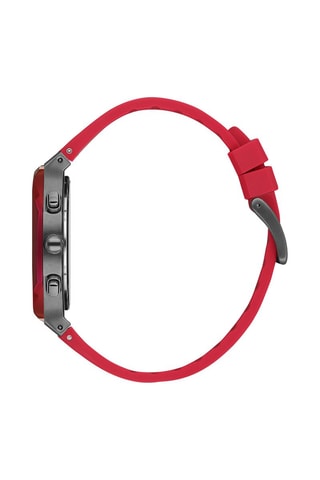 Montre à quartz en acier et céramique - Rouge et gris