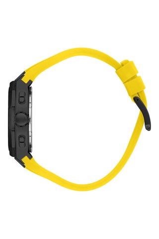 Montre à quartz en acier et céramique - Jaune et noir