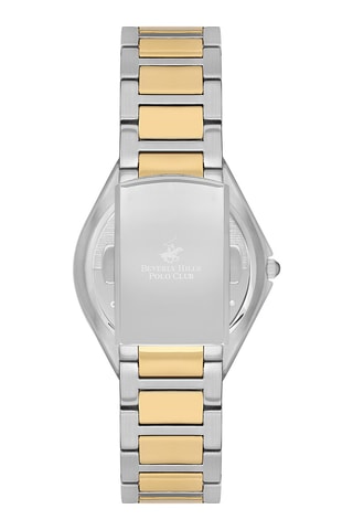 Montre à quartz en acier, céramique et diamant - Argenté et doré