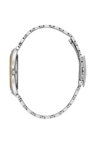 Montre à quartz en acier, céramique et diamant - Argenté et doré