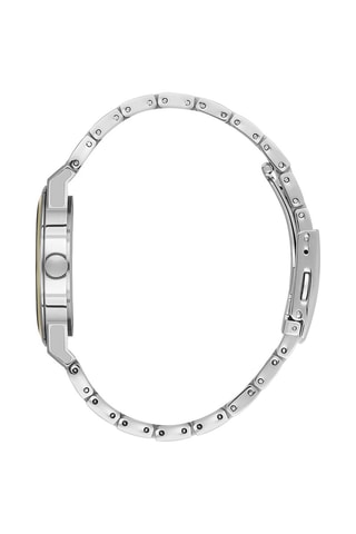 Montre à quartz en acier, céramique et diamant - Argenté et doré