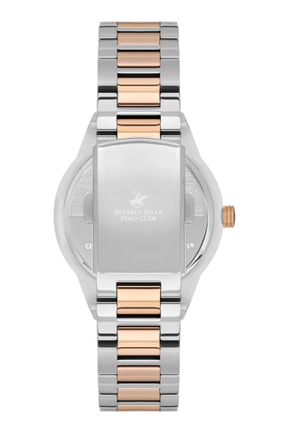 Montre à quartz en acier, céramique et diamant - Argenté et marron