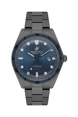 Montre automatique en acier - Gris et bleu 