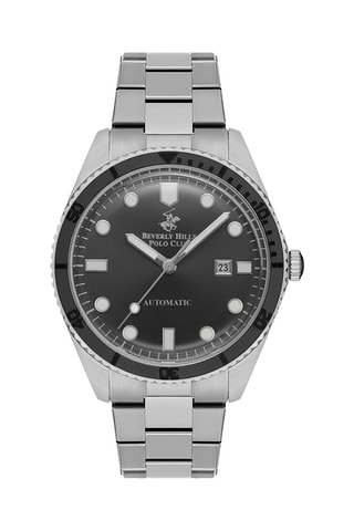 Montre automatique en acier - Argenté et noir