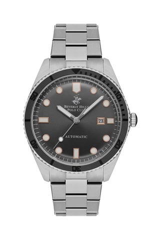 Montre automatique en acier - Argenté et noir