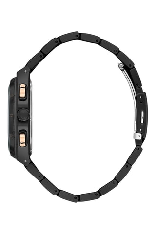 Montre à quartz en acier - Noir et bleu