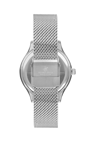 Montre à quartz en acier et diamant - Argenté