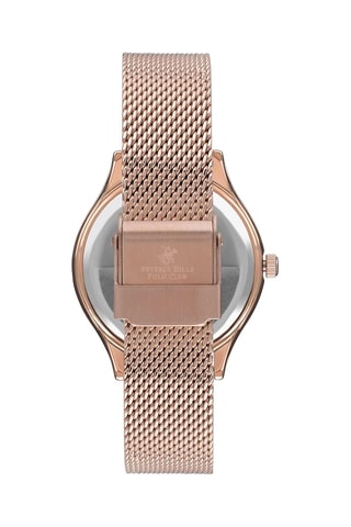 Montre à quartz en acier et diamant - Doré rose