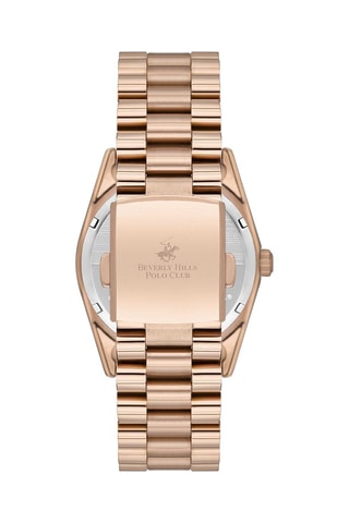 Montre à quartz en acier et diamant - Doré rose