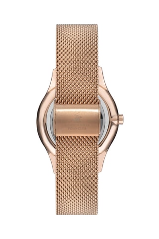 Montre à quartz en acier - Doré rose et bleu