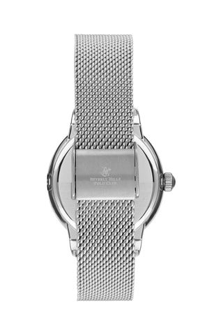 Montre à quartz en acier et diamant - Argenté et bleu