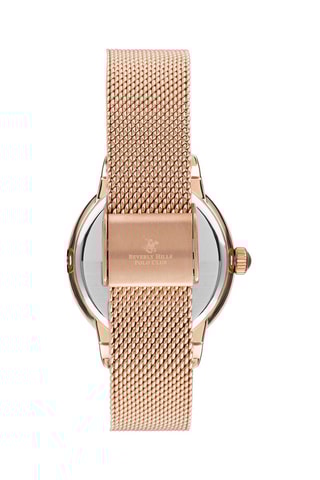 Montre à quartz en acier et diamant - Doré rose
