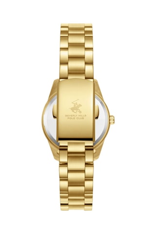 Montre à quartz en acier, céramique, diamant et nacre - Doré