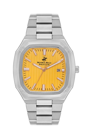 Montre à quartz en acier et céramique - Argenté et jaune