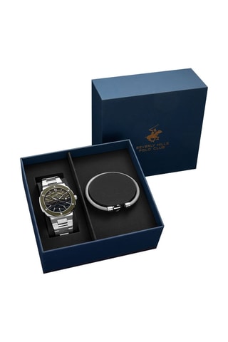 Coffret montre à quartz en acier, céramique et bracelet