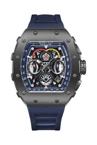 Montre à quartz en silicone - Tachymètre - Noir