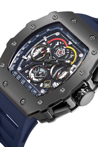 Montre à quartz en silicone - Tachymètre - Noir