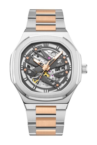 Montre automatique en acier et céramique - Argenté et doré