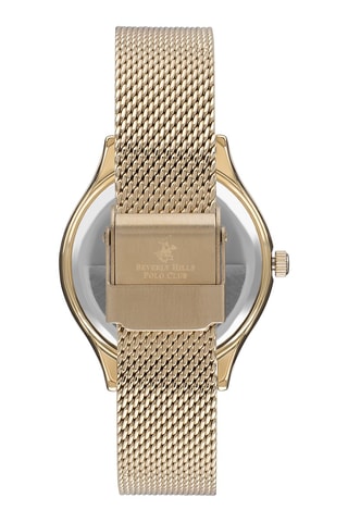 Montre à quartz en acier, céramique et nacre - Doré