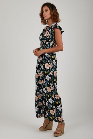 Jumpsuit met Ruches - Zwart