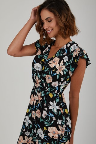 Jumpsuit met Ruches - Zwart