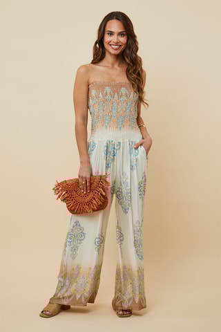 Strapless Jumpsuit - Camel