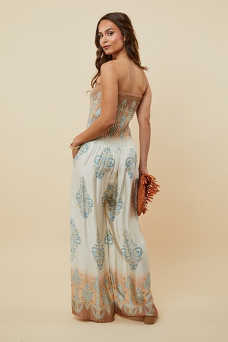 Strapless Jumpsuit - Camel