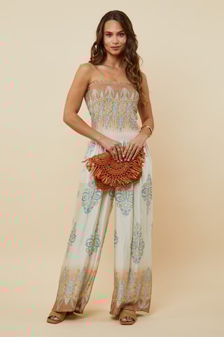 Strapless Jumpsuit - Camel
