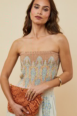 Strapless Jumpsuit - Camel