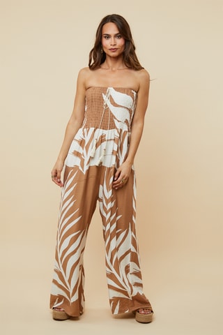 Strapless Jumpsuit - Camel