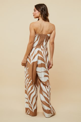 Strapless Jumpsuit - Camel