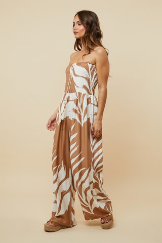 Strapless Jumpsuit - Camel
