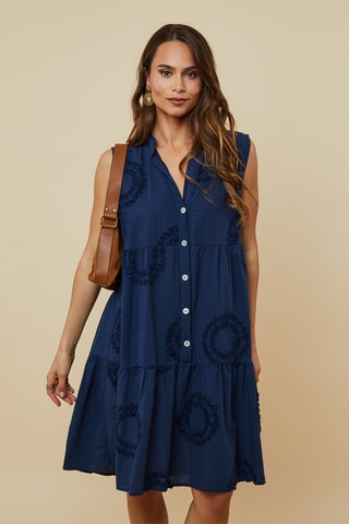 Trapezium Jurk - Marineblauw