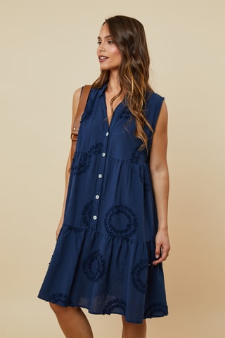 Trapezium Jurk - Marineblauw