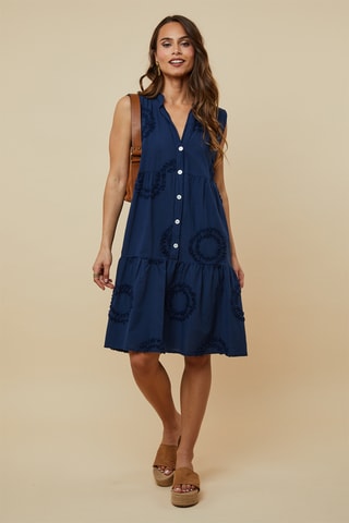 Trapezium Jurk - Marineblauw