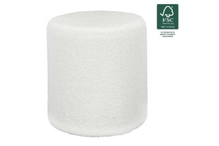 Pouf Rhea - Blanc - Toucher bouclette