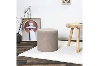 Pouf Rhea - Gris - Toucher bouclette