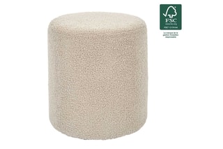 Pouf Rhea - Gris - Toucher bouclette