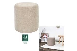 Pouf Rhea - Gris - Toucher bouclette