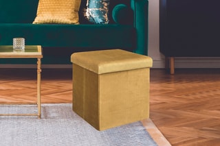 Pouf-coffre pliable Giulia - Moutarde