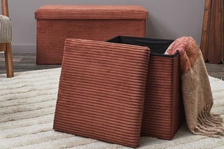 Pouf-coffre pliable Scott - Terracotta