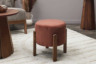 Pouf Scott - Terracotta et naturel