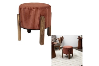 Pouf Scott - Terracotta et naturel