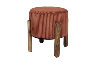 Pouf Scott - Terracotta et naturel
